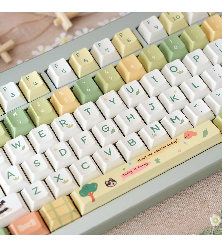 Camping mechanical keyboard keycaps full set of customized girls thickened PBT hot sublimation original height