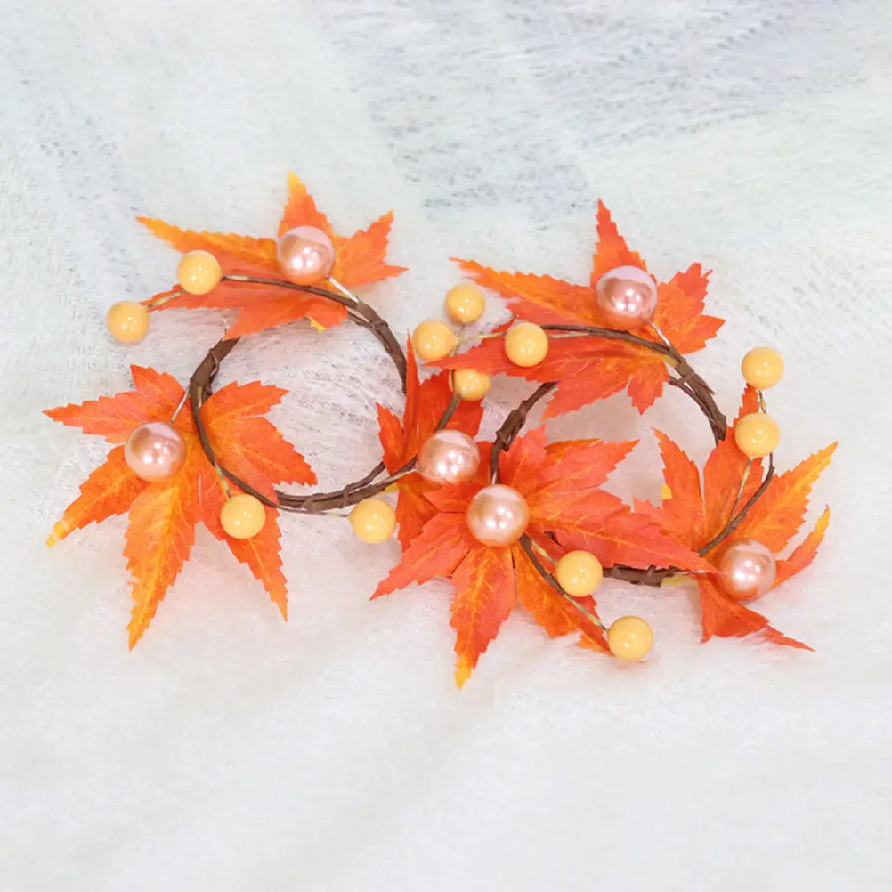 4Pcs Maple Leaf Napkin Rings Elegant Table Decor Napkin Buckles for Thanksgiving Party Holiday Gift Formal Casual Dining