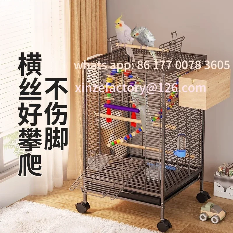

Customizable Parrot Hengsi Bird Cage Xuanfeng Peony Tiger Skin Special Cage Household Large Ecological Metal Breeding Villa
