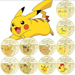 Pokemon pamiątkowa moneta Pikachu złota moneta Charizard Mewtwo kolekcja metalowa złota moneta zabawka dla dzieci prezent urodzinowy na Boże Narodzenie