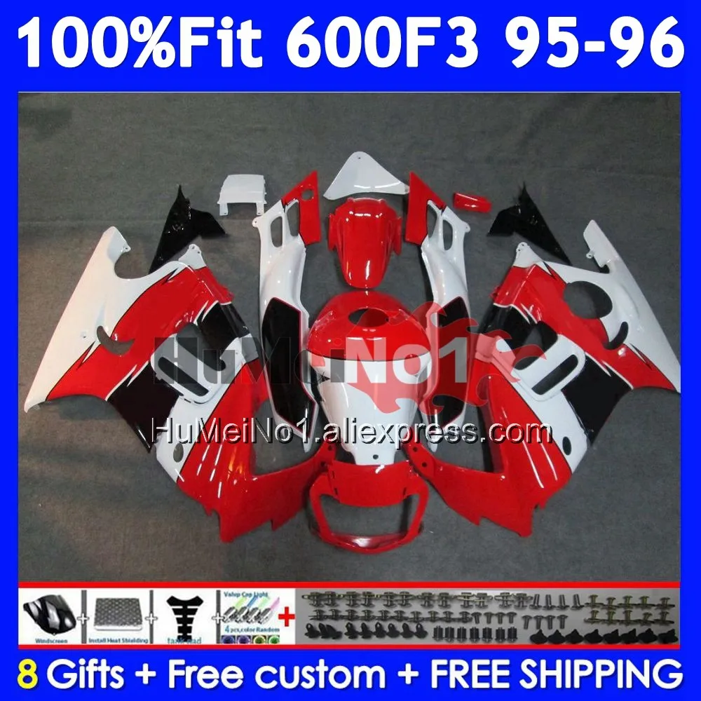 OEM Body +Tank For HONDA CBR600 F3 FS Red white CBR600FS 38No.116 CBR 600F3 600 F3 CBR600F3 1995 1996 95 96 Injection Fairing