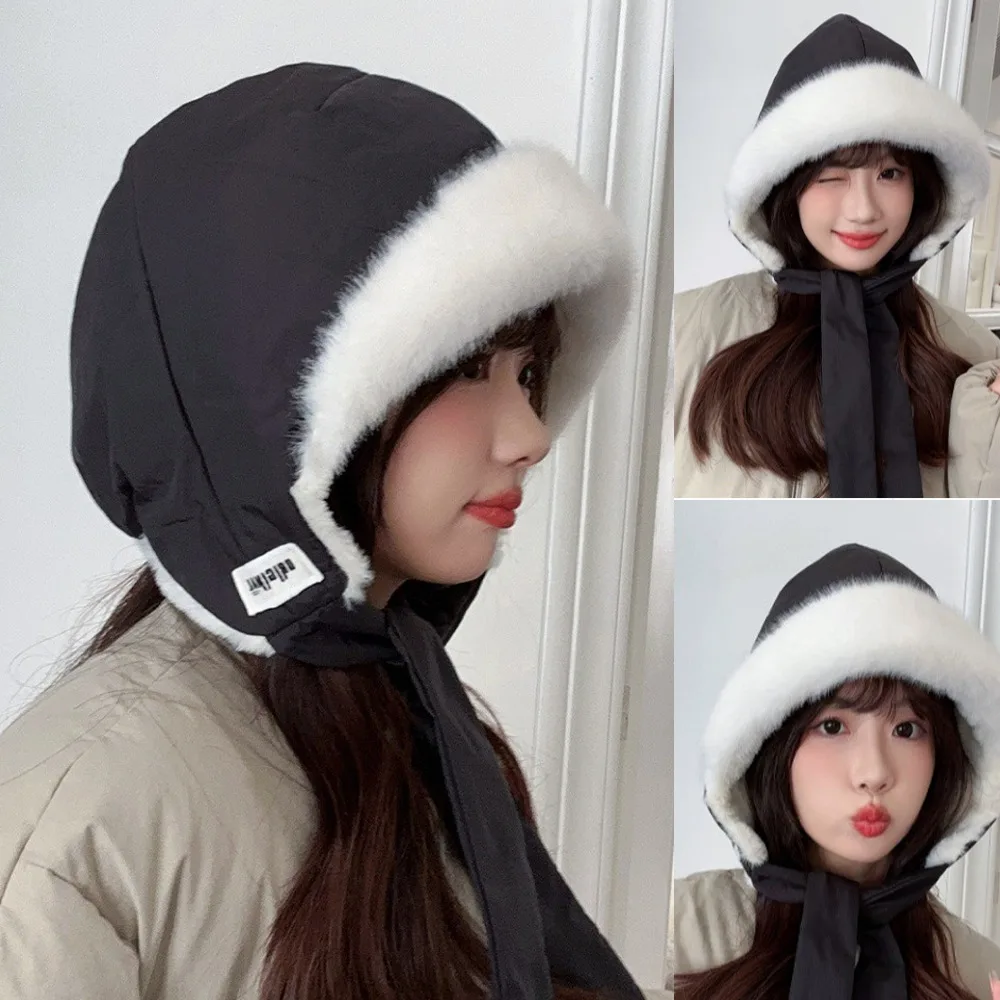 High Quality Fleece-lined Earmuffs Hat Thickened Warm Earflap Hats with Straps Waterproof Hat for Women
