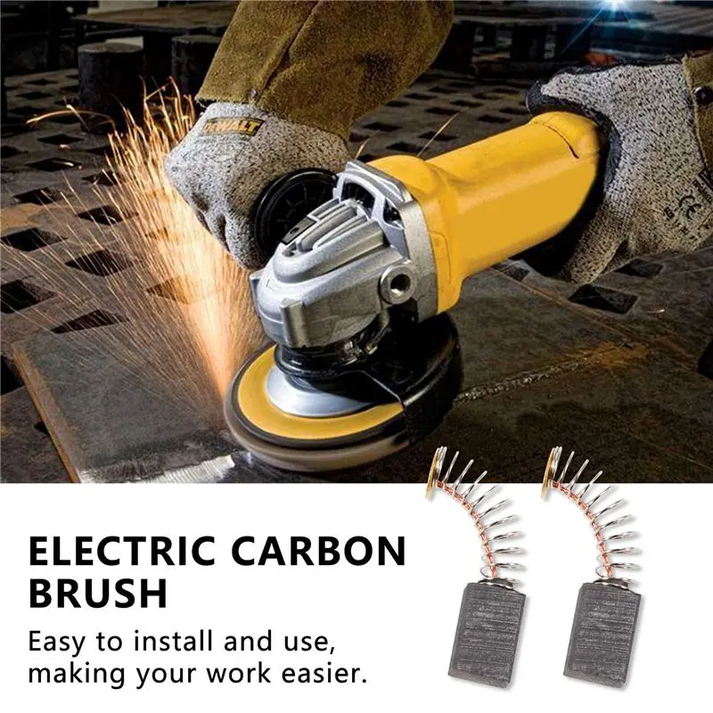 

ABNQ 5 Pairs Motor Carbon Brushes 13mm x 8mm x 5mm Universal Power Tool Replacement Parts for Angle Grinder Orbital Sander