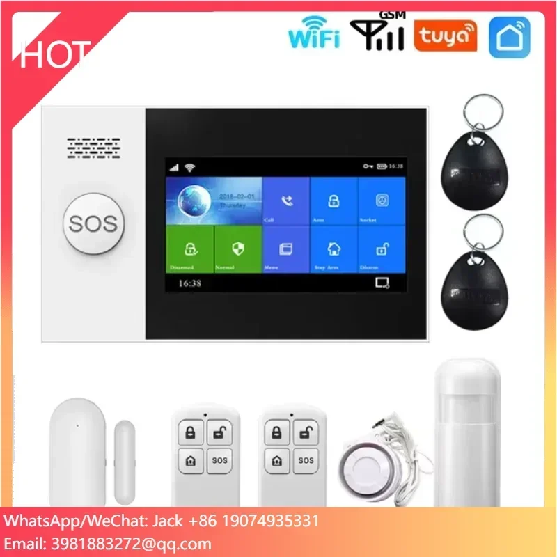 

Беспроводная умная система сигнализации Tuya Smart Home Wifi GSM Simply Safe для дома и бизнеса с управлением через SMS и приложение, комплект для самостоятельной установки PG107