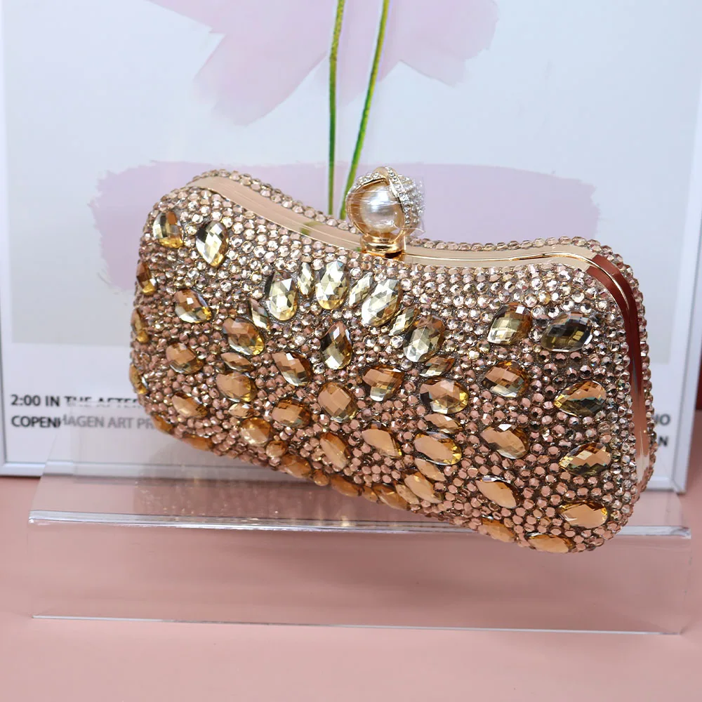 Champagne gold Crystal flower Wedding Bridal shoes with Bag Set Luxury rhinestone Open Toe party dress shoes Pumps Peep Toe