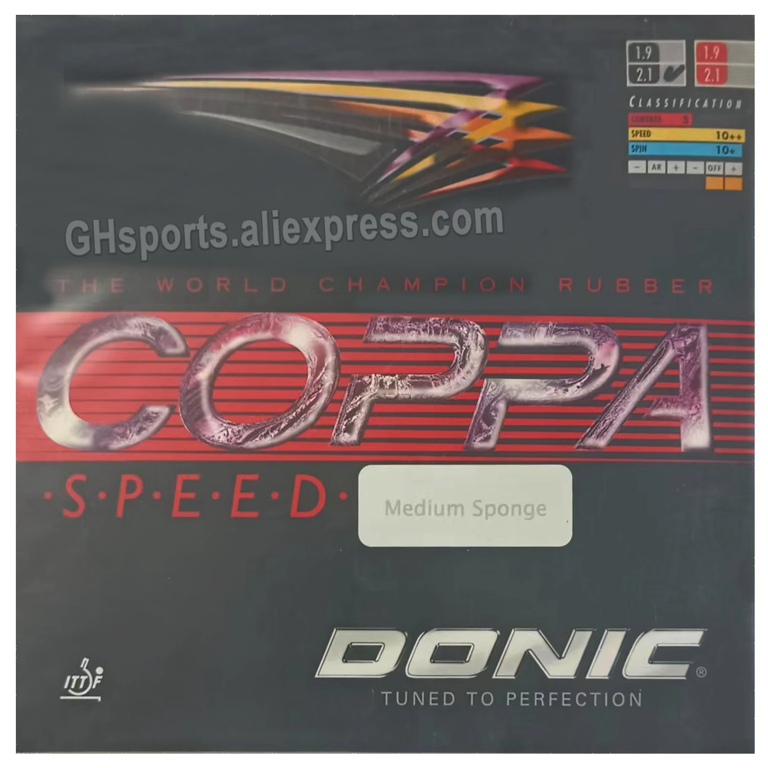 

Donic COPPA Speed 12071# Black Pips-In Table Tennis PingPong Rubber With Sponge