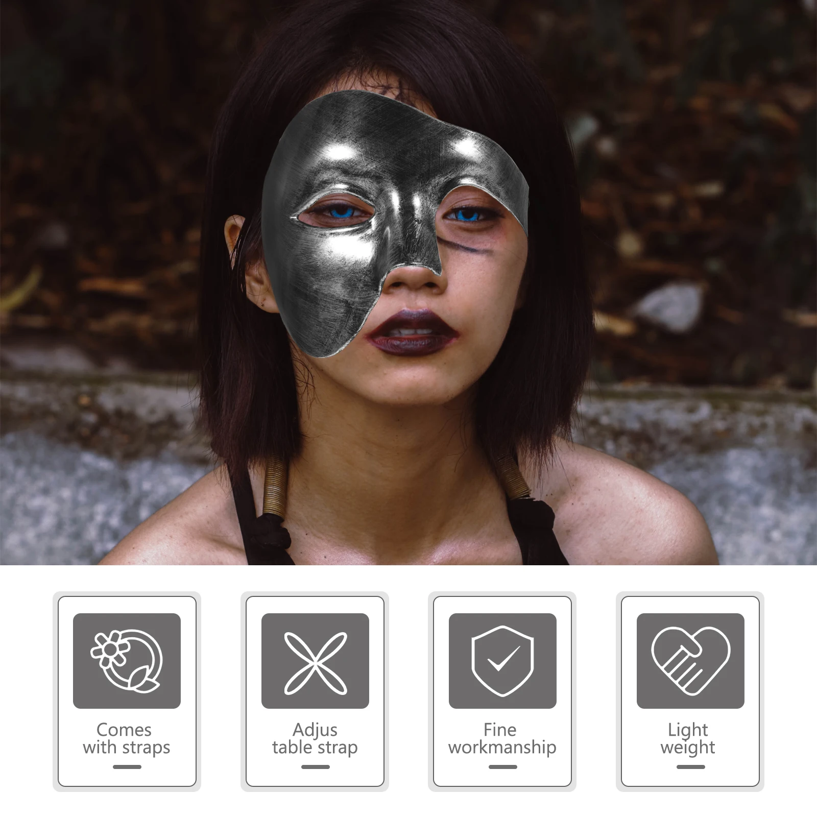 Half Face Festival Accessoire Lichtgewicht Draagbaar Maskerade Masker Voor Halloween Party Cosplay Ballen Verjaardag Decoratief Masker