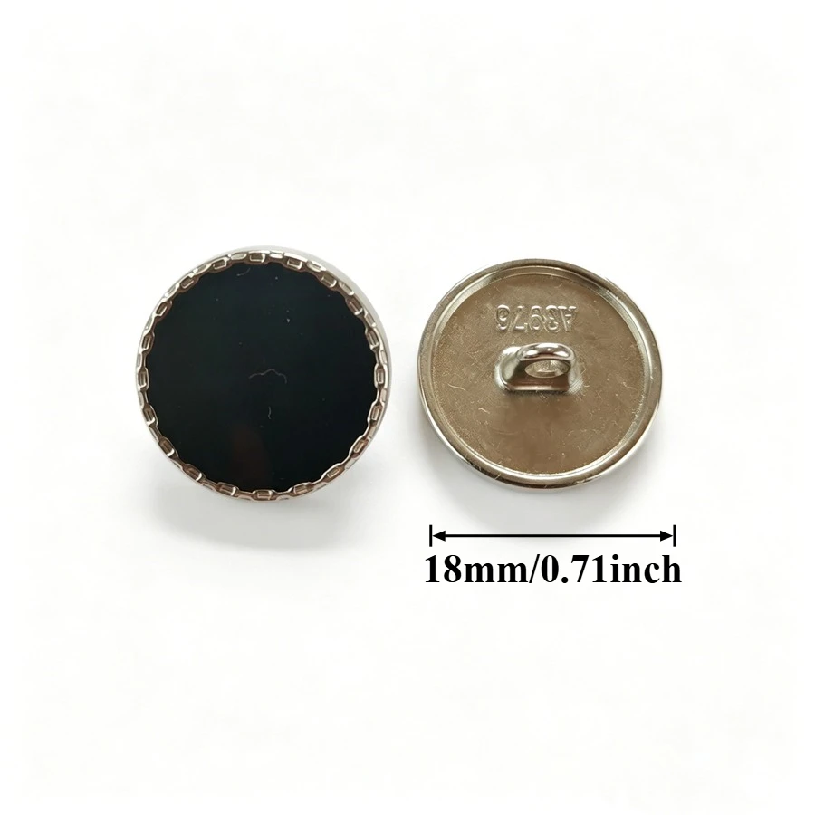 10 pcs Round Decorative Buttons for Uniform Fashion Clothing High-Grade Metal Buttons Sewing Accessories