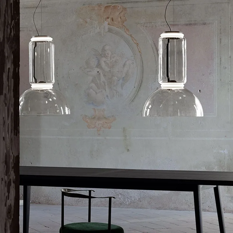 

Italian glass restaurant chandelier Nordic designer duplex villa stairwell lamp