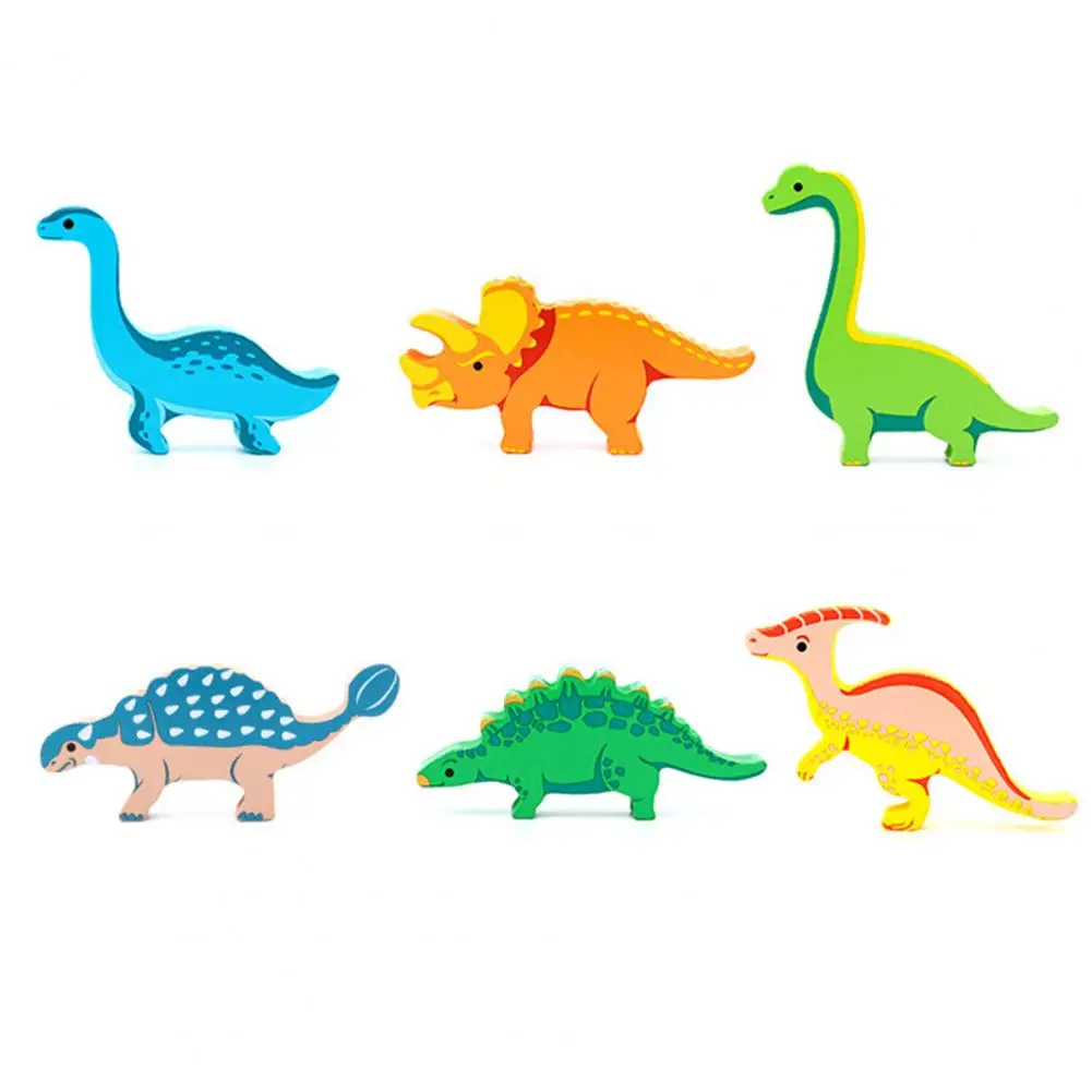Block Stacking Board Game Educational Dinosaur Building Block Stacking Game for Kids Wooden Cartoon Dino Brick Balance Tower Toy