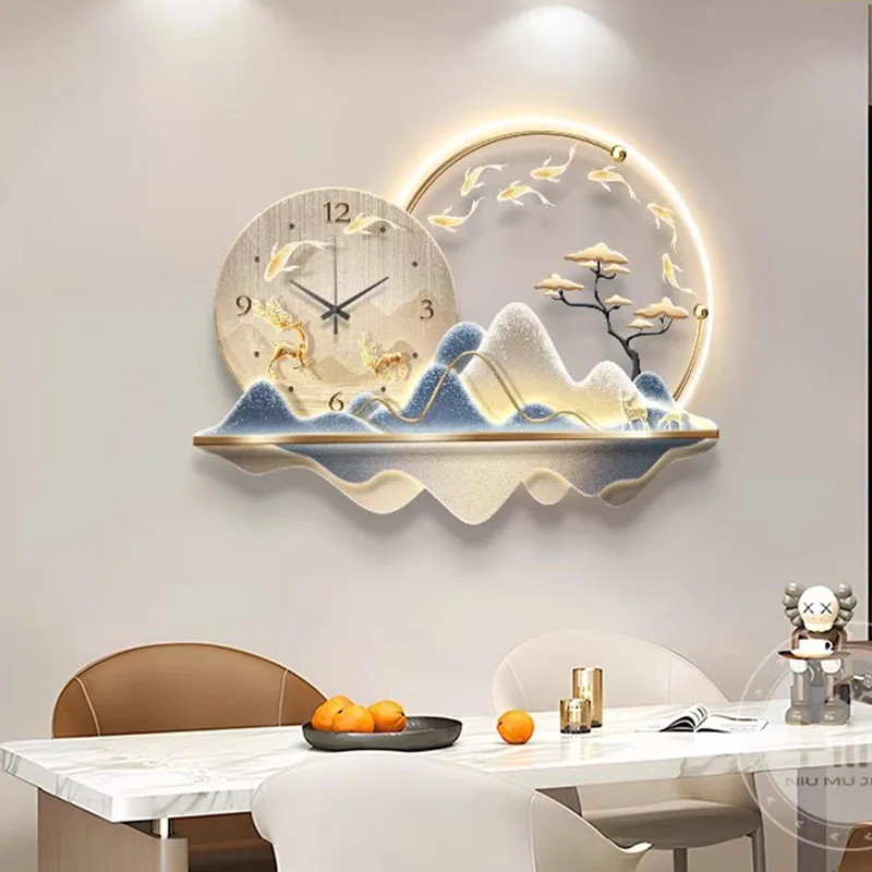 

Interior Luxury Wall Clocks Big Size Korean Design Creative Nordic Wall Watch Minimalist Restaurant Reloj De Pared Home Decor