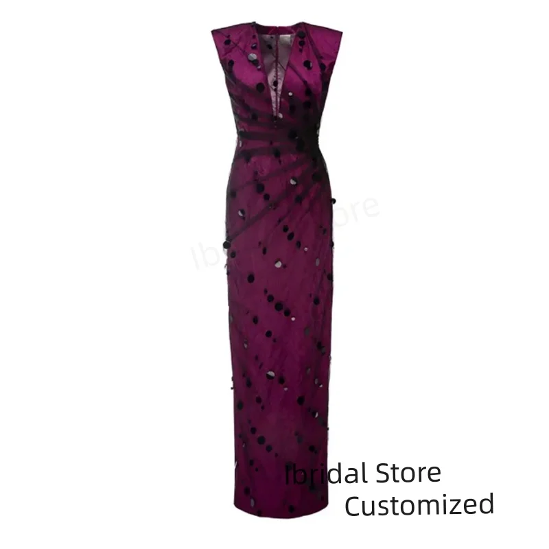 Eleganckie sukienki wieczorowe z tiulem, szyte na miarę, z dekoltem w serek, zdobione kryształkami i cekinami, suknie balowe o długości do kostek, sukienki dla gości weselnych.