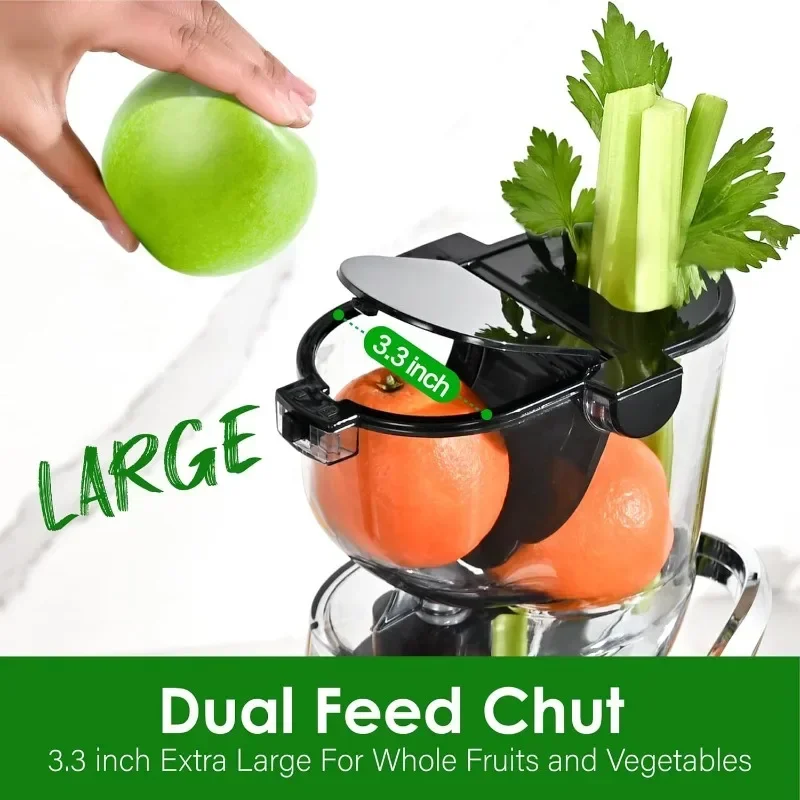 Cold Press Juicer Machines,Slow Masticating Juicer Machine, High Juice Yield Juicer Maker,Easy To Clean