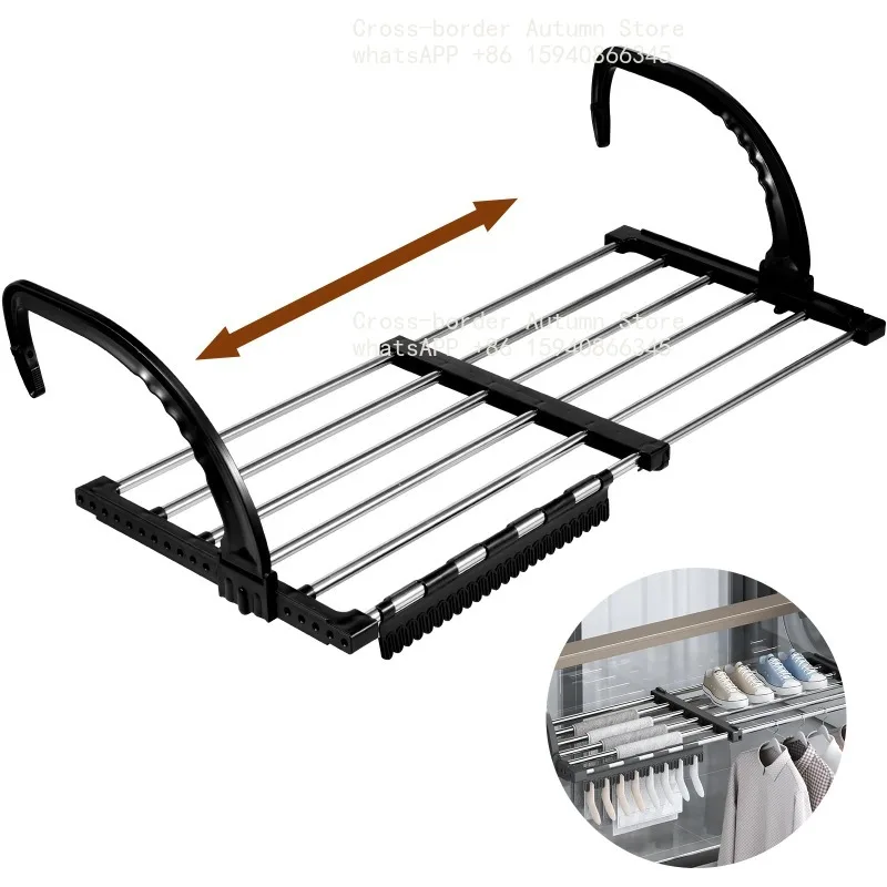 Extendable Radiator Drying Rack Stainless Steel Foldable Balcony Drying Clothes Airer Shoe Rack Window Towel Storage Portable