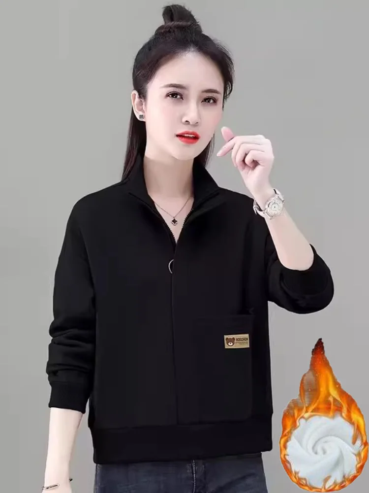 Loose Long Sve Hoodie Women's Faionable Korean Sle Spring Autumn New Arrival f Zip up Casual Comfortable Top