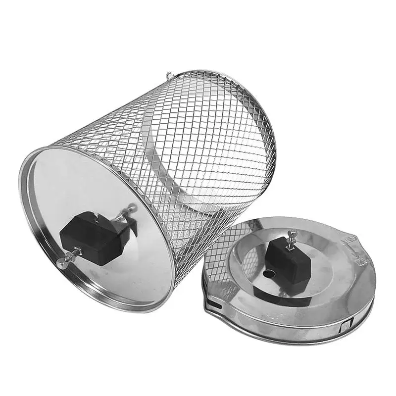 Stainless Steel Rotisserie Grill Basket 360 Degree Rotation Mesh Roasting Cage Air Rolling Baskets BBQ Cylinder Grill Tools