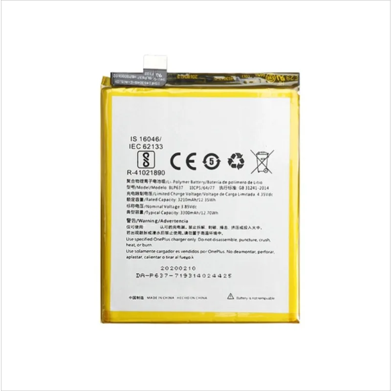 New Replacement Mobile Phone Battery 3.85V 3200mAh BLP637 for OnePlus 1 2 3 3T 5 5T 6 6TA3001 A3010 A3003