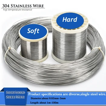 New 1pcs 1-100 meters 304 Stainless Steel Soft/hard Steel Wi...