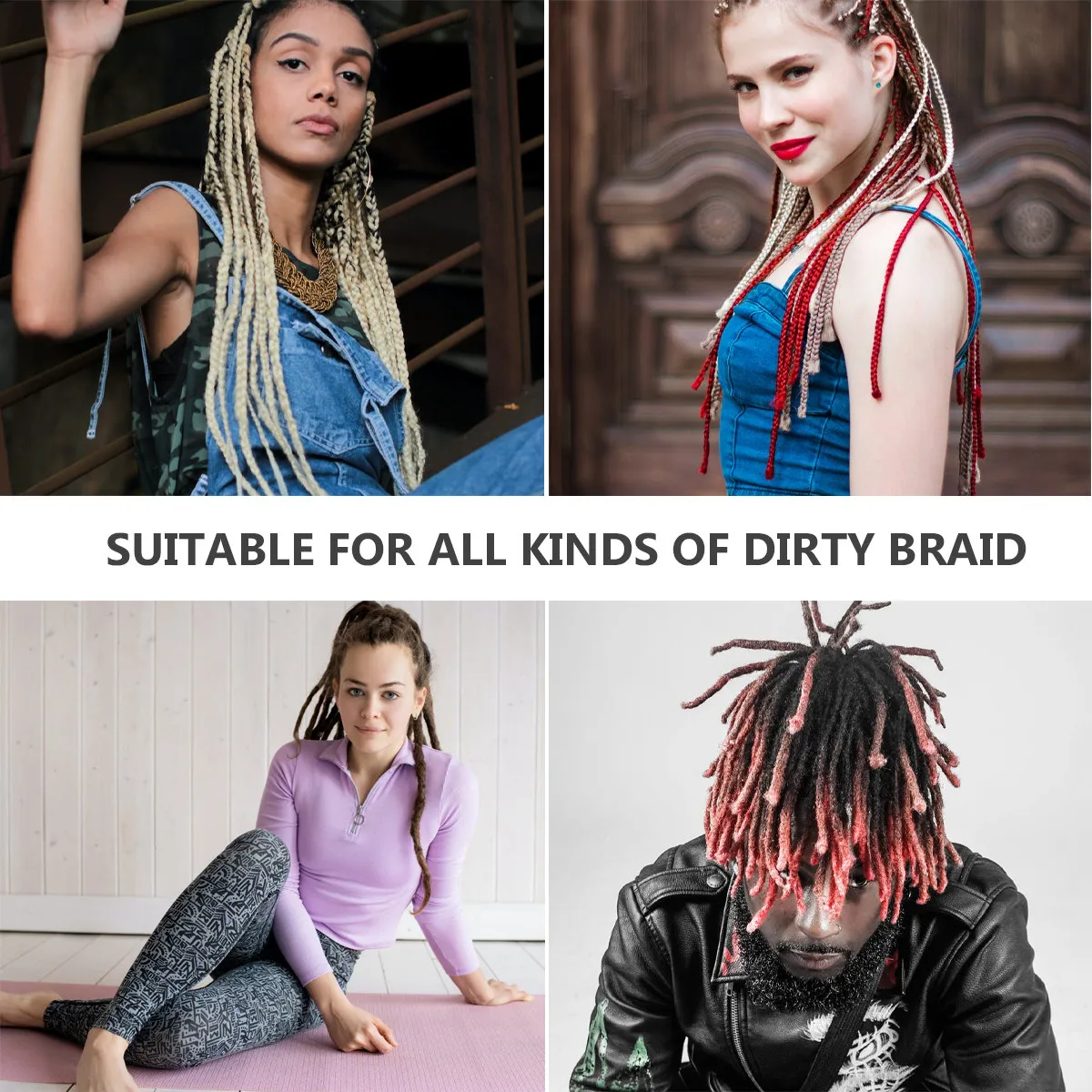 68Pcs Creative Dreadlocks Tool Set Metal Hair Cuffs Knitting Needles Crochet Hooks Non Slip Flexible Dreadlocks Accessories