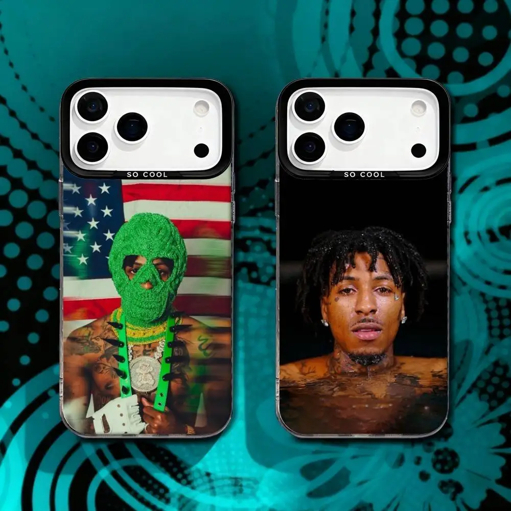 حافظة Y-YoungBoy DESHAWN MASA لهاتف iPhone 17,16,15,14,13,12,X,8,Pro,Max,Plus,SE4,Air,Mini مضادة للانزلاق باللون الأسود IMD غير اللامع