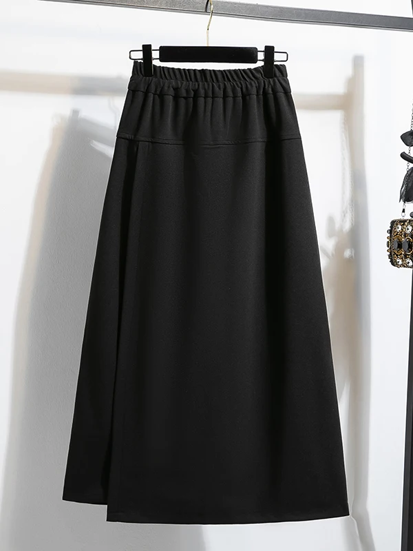 プラスサイズウールスカートパンツ女性カジュアル冬新作スリム体型カバー万能レジャースカートパンツ洋梨体型体型カバー