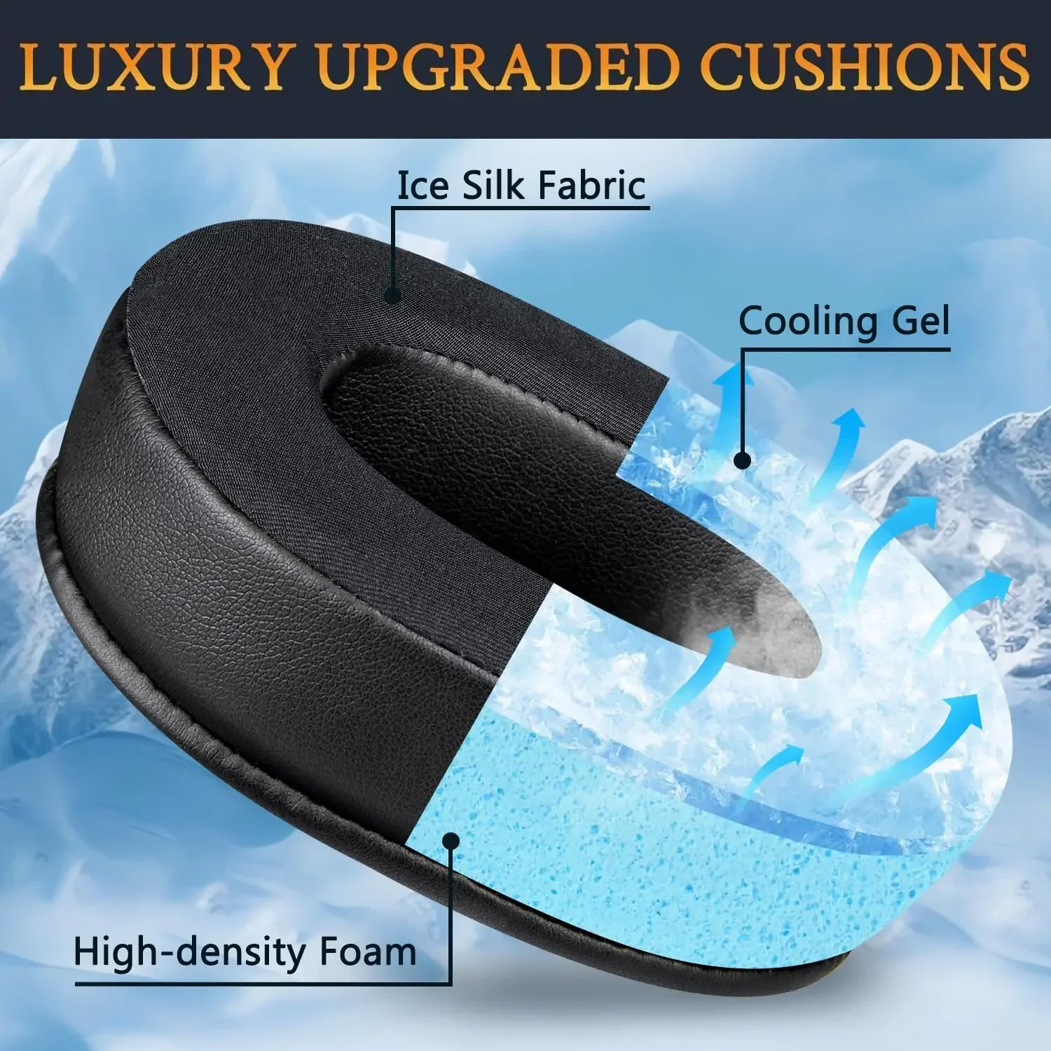 Almohadillas para auriculares inalámbricos BlackShark V2 Pro, almohada de repuesto para orejeras, almohadillas de Gel de refrigeración mejoradas, ZUODUO