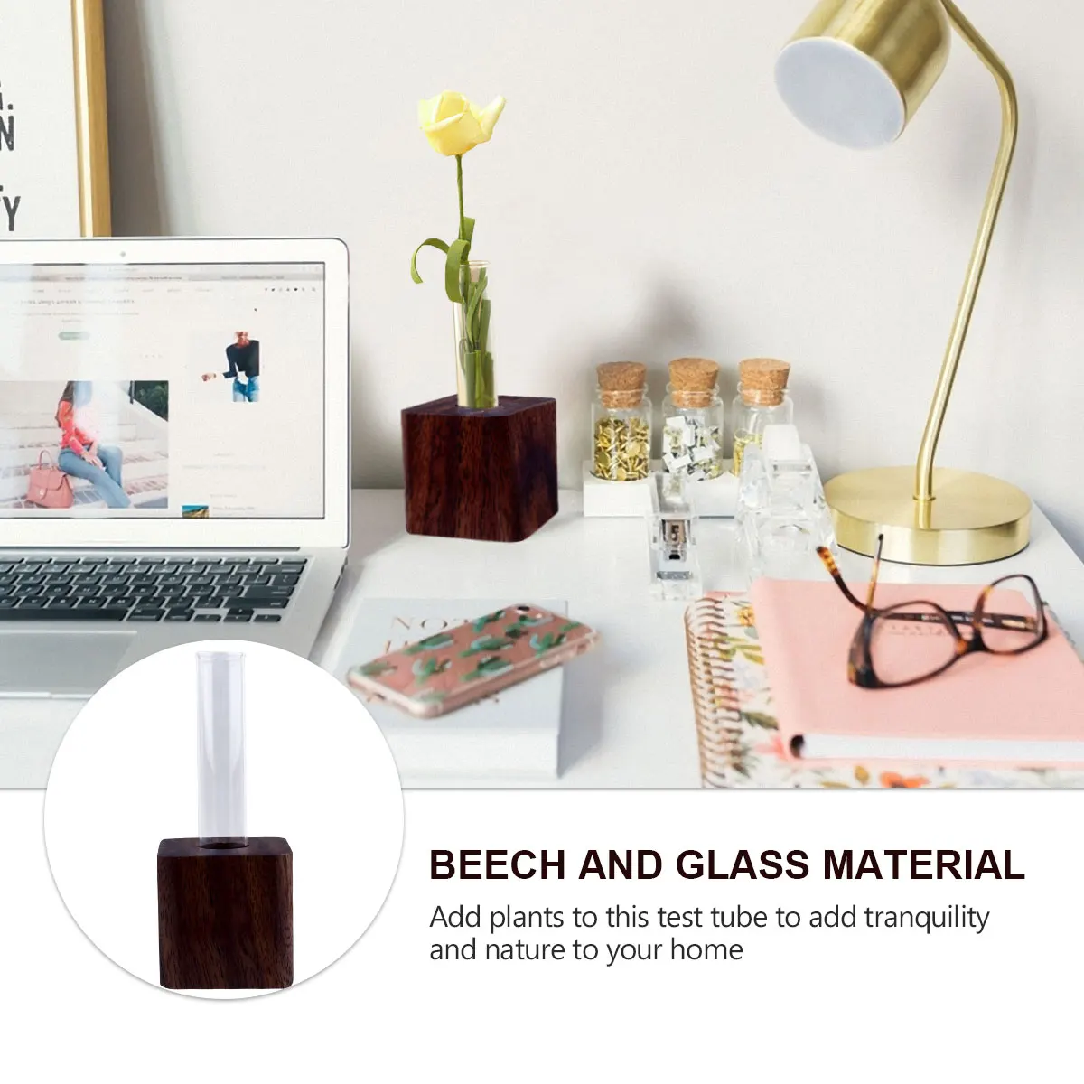 

1pc Creative Test Tube Vase Glass Fresh Flower Dried Hydroponic Bottle Decor Table Home Office Wedding Party Gift Diy Garden