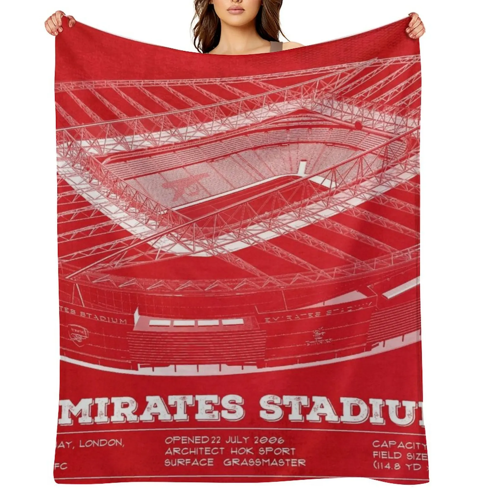 

Emirates Stadium Throw Blanket for babies Vintage Flannel Multi-Purpose Blankets