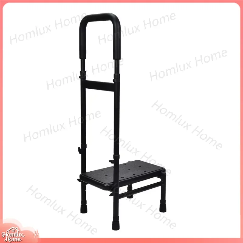 Bathtub Step Stool for Elderly Adults Height Adjustable Pedal Stool with Armrest Bedside Shower Safety Stool Non Slip Bath