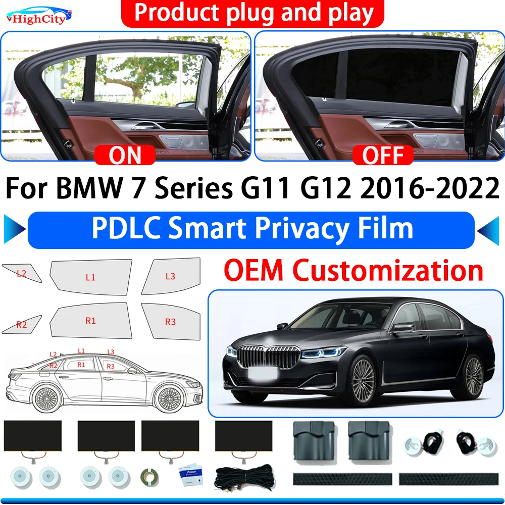 For BMW 7 Series G11G12 2016-2022 Switchable Electric Smart Privacy Film Polymer Dispersed Liquid Crystal Film Glass Window Tint