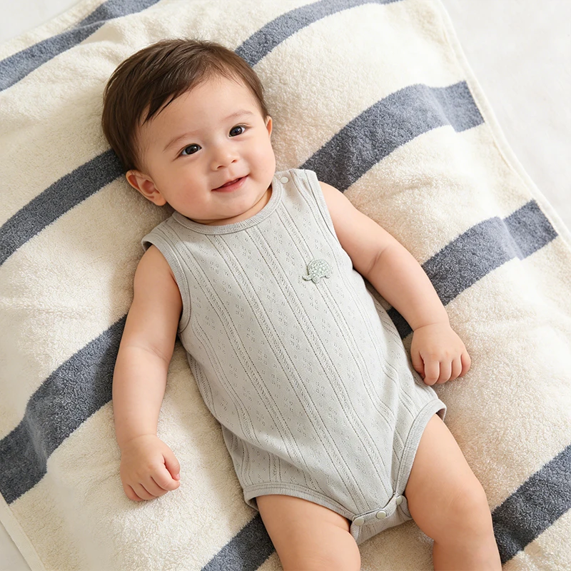 Pure Cotton Baby Romper Sleeveless Newborn Jumpsuit Summer Seamless