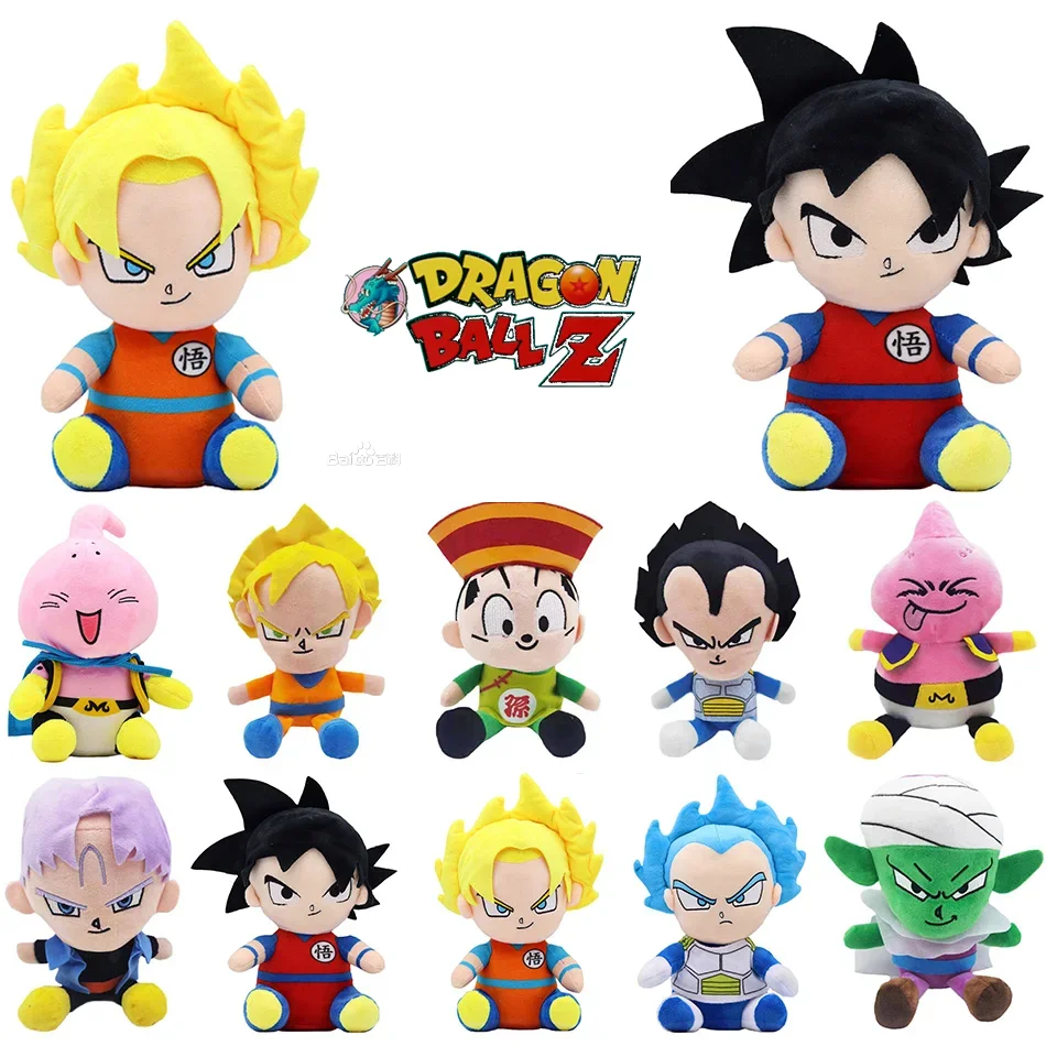 Dragon Ball Z Plush Toys Set of 6 20cm Anime Characters Goku Vegeta Buu Piccolo Trunks Soft Stuffed Dolls