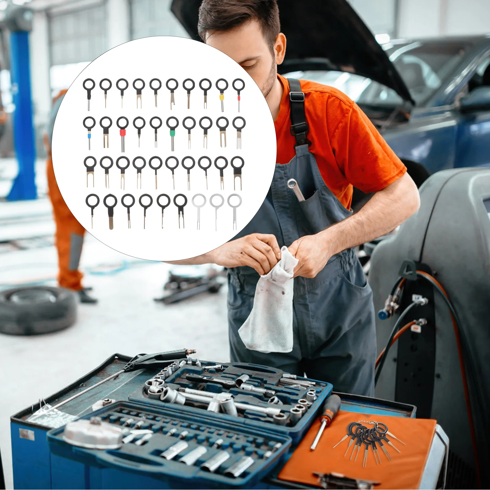 

Car Terminal Removal Tool Kit 73Pcs Professional Depinning Tool for Auto Wiring Pin Connector Repair Electrical System Tools