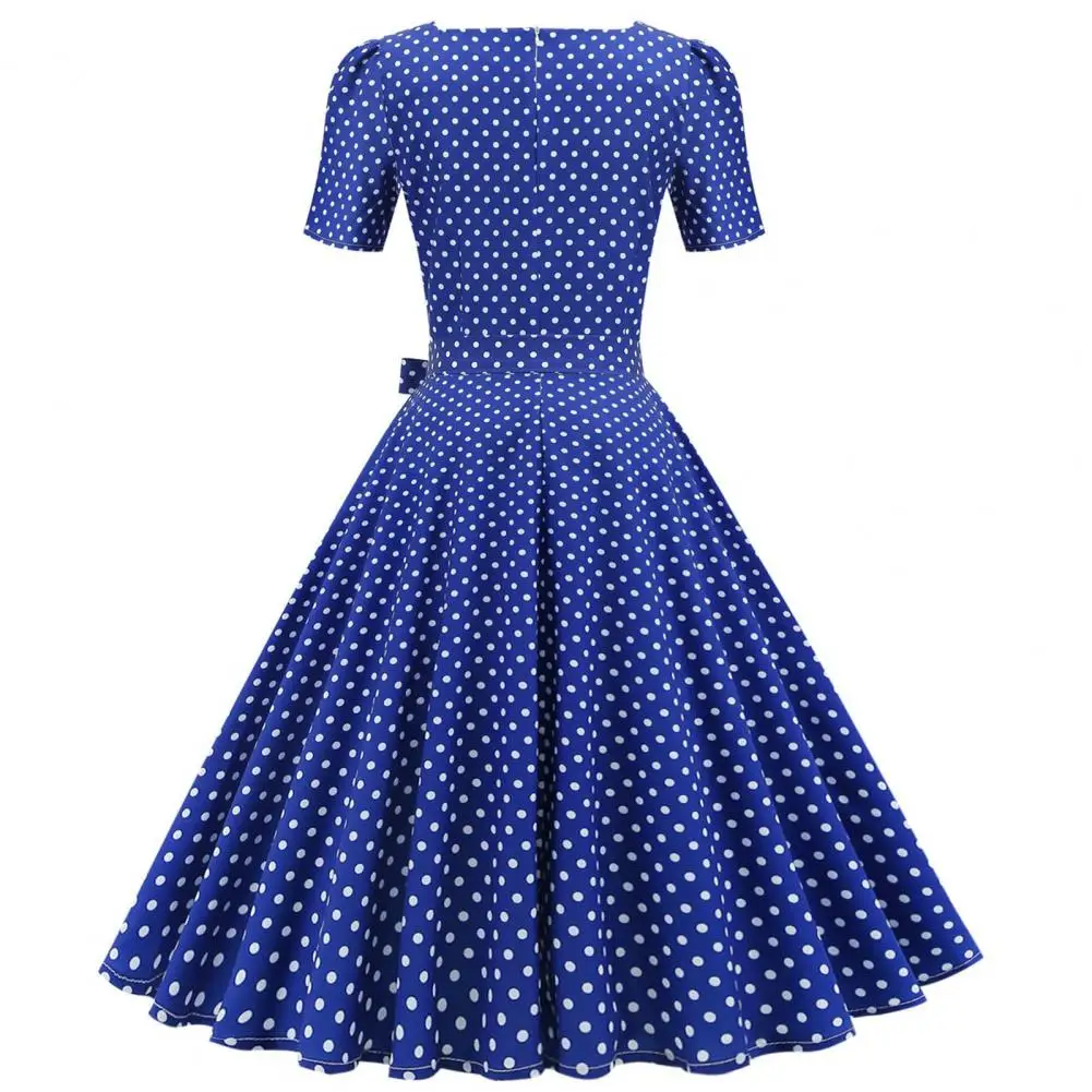 

Classic Movie Style Dress Classic Inspired Dress Elegant Vintage Polka Dot Dress Timeless Retro Design for Women Classic Movie