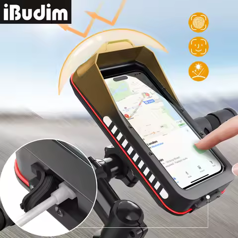Waterproof Motorcycle Bicycle Mobile Phone Holder Universal Quick Lock Bike Scooter Handlebar Stand for 4.7-7.0 inches Devices