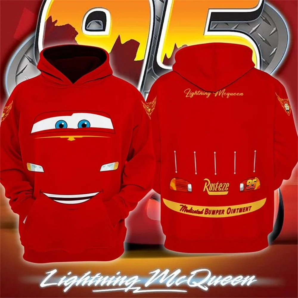 Толстовка с 3D принтом Lightning McQueen, забавный костюм автомобиля,