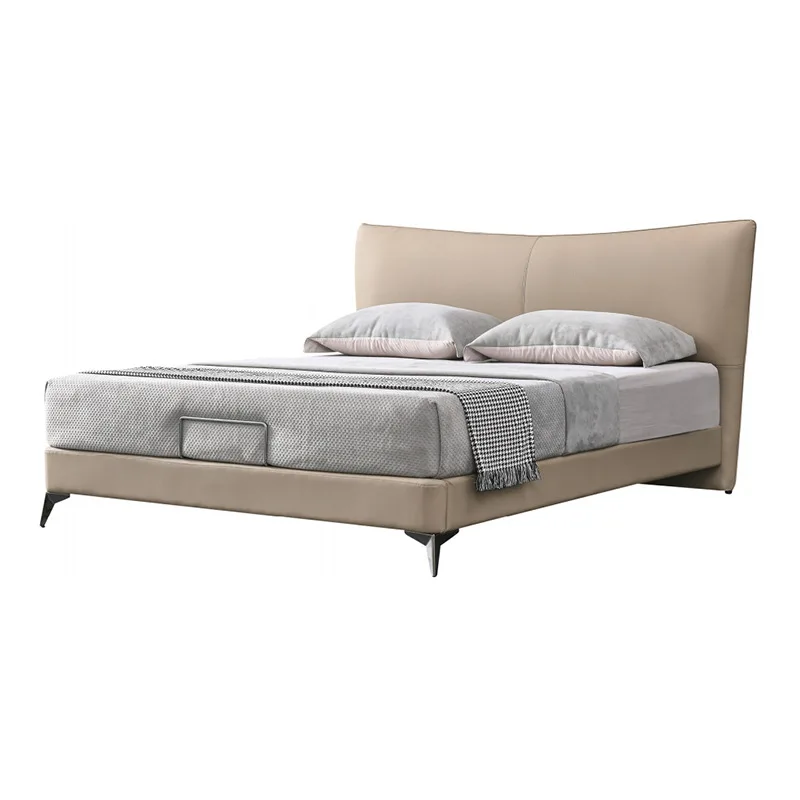 

Modern, minimalist style, bedroom, suspended bed, top layer, leather, soft rest