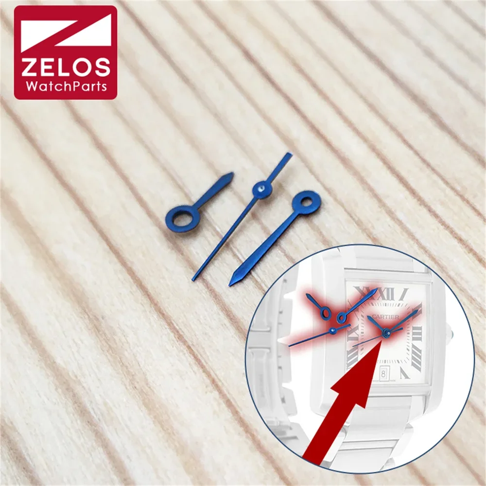 

W51002Q3 Набор стрелок для часов жареного синего цвета для Cartier Tank FrançAise 2302, механизм Cal.120