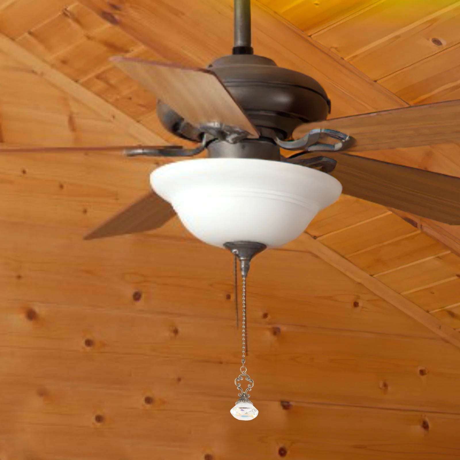

2Pcs Crystal Ceiling Fan Pull Chain Pendant Adjustable Length Fan Pull Chain Extension Decorative Lamp Accessories