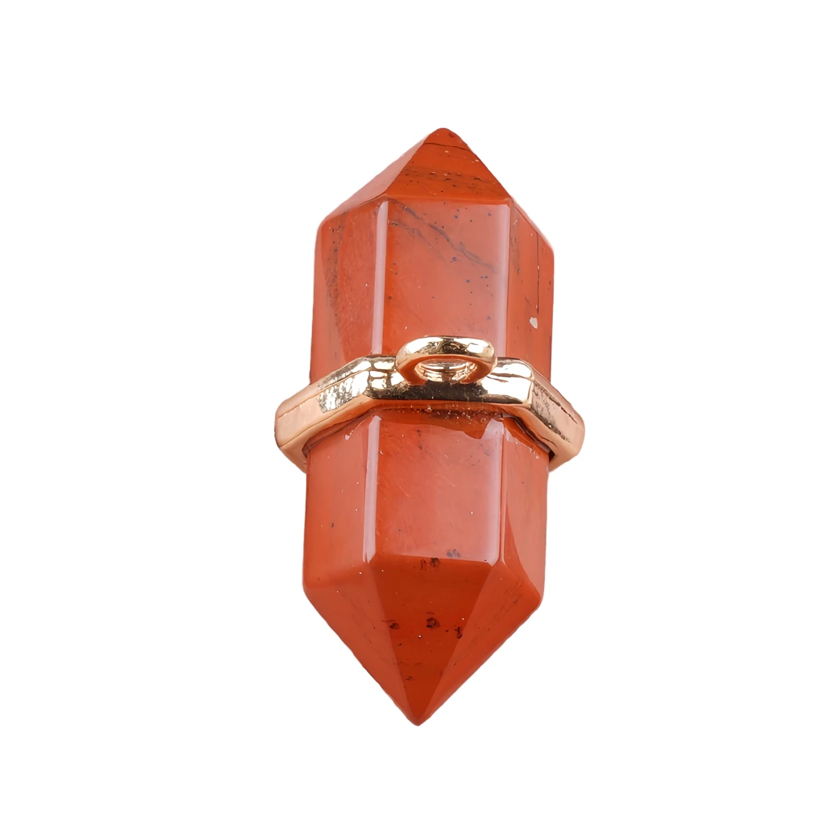 شفاء شقرا الأحمر جاسبر مزدوجة إنهاء سداسية الأحجار الكريمة قلادة لصنع المجوهرات النساء الرجال اليوغا قلادة سحر #1