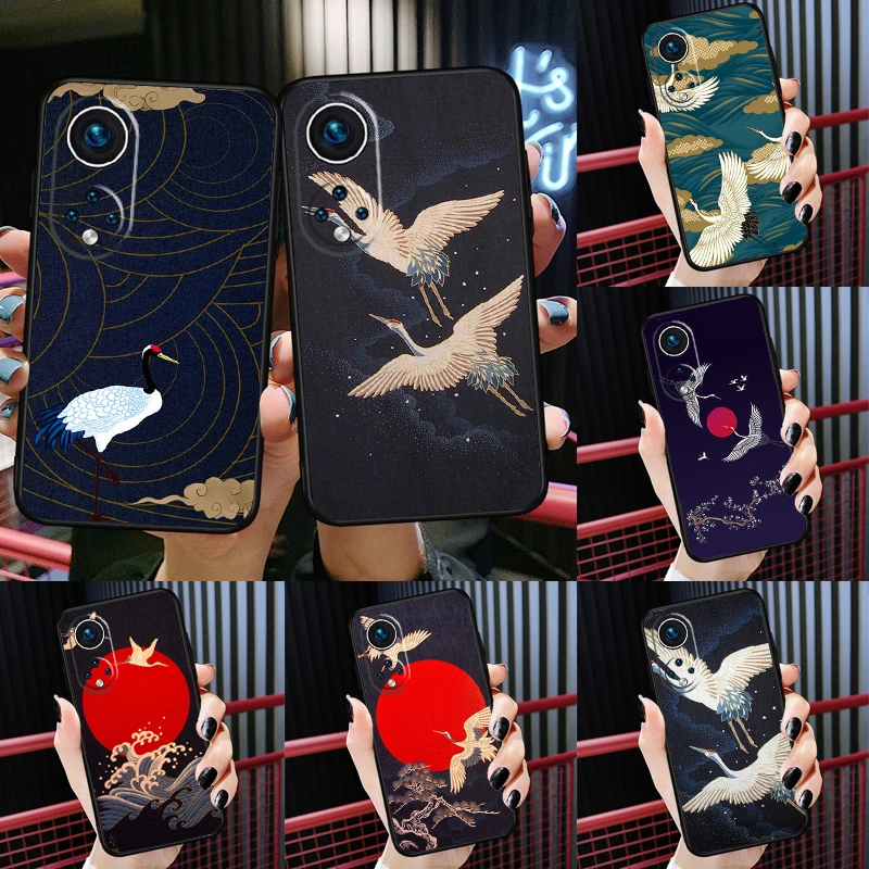 Red-crowned crane Birds japanese style Case For Honor Magic 7 Pro 6 5 50 70 90 200 Lite X9b X9a X8a X8b X7a X6a X8 X9 X9c Cover