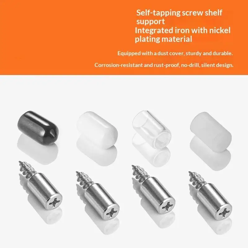 Cabinet Glass Plate Support Bracket 10/50Sets Self Tapping Screw Non Slip Rubber Sleeve Laminate Fixed Holder
