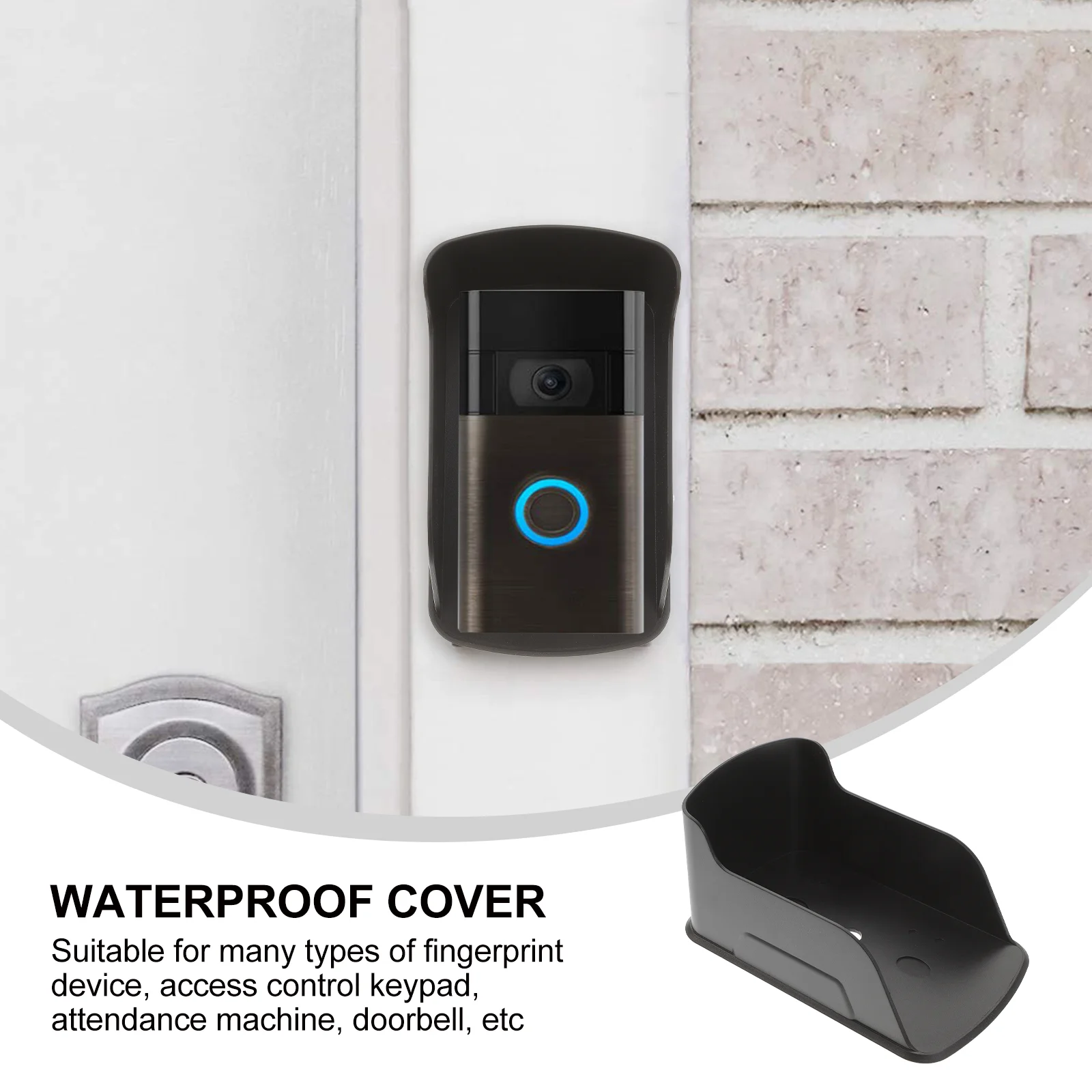 คีย์บอร์ดแบบมีสาย Video Doorbell กันน้ําสําหรับ CHIME Weatherproof หมวกพลาสติก 1700X1050X800 ซม.กันฝนสีดํา