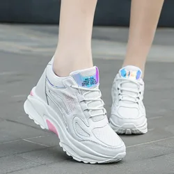 Primavera autunno Mesh Surface Sneakers traspiranti all'interno aumenta le scarpe da donna scarpe da papà con suola spessa 33 scarpe da corsa di piccole dimensioni 40