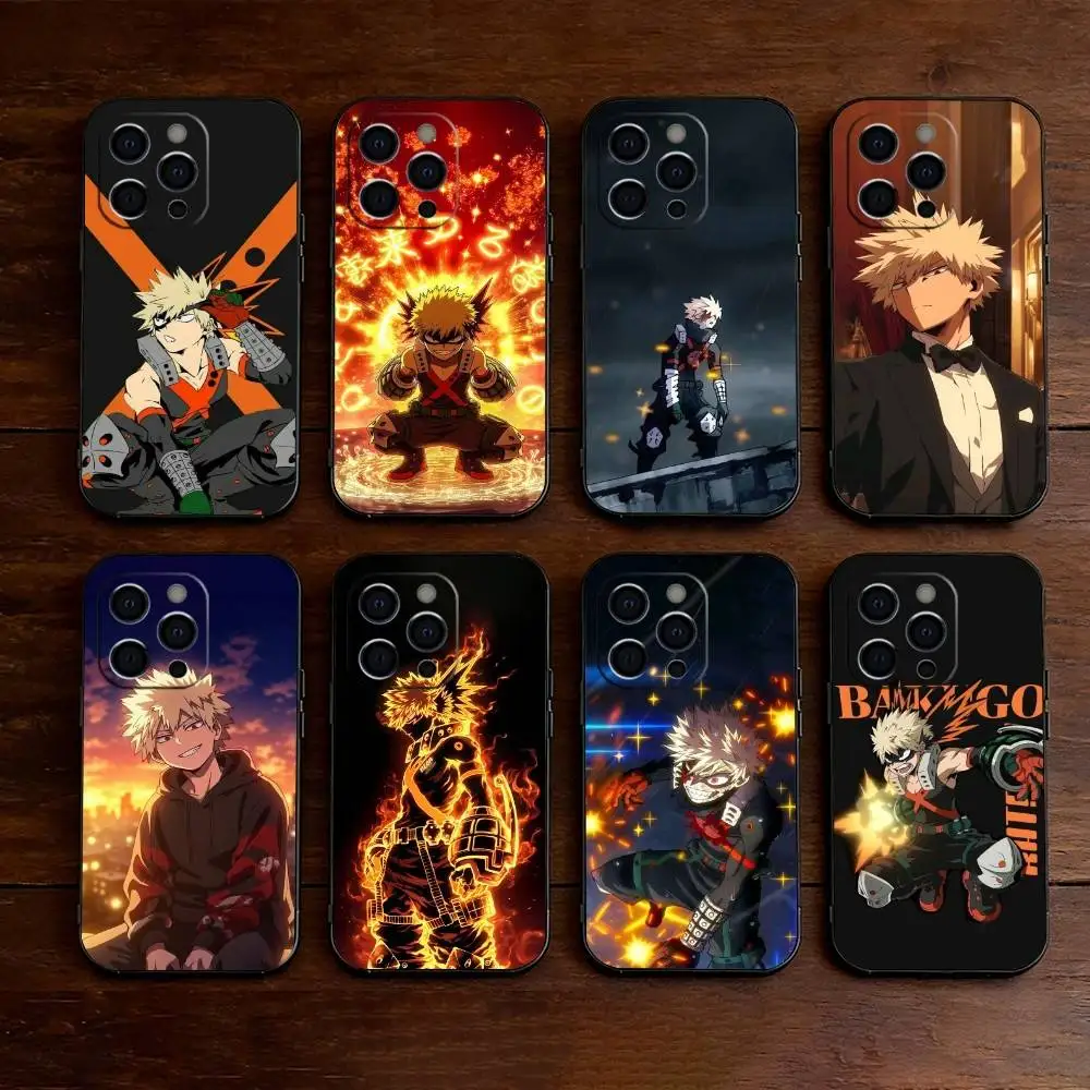 

bakugo A-Anime K-Katsuki Phone Case For iPhone 17,16,15,14,13,12,11 Plus,Pro Max,XS,Soft Silicone Black Cover