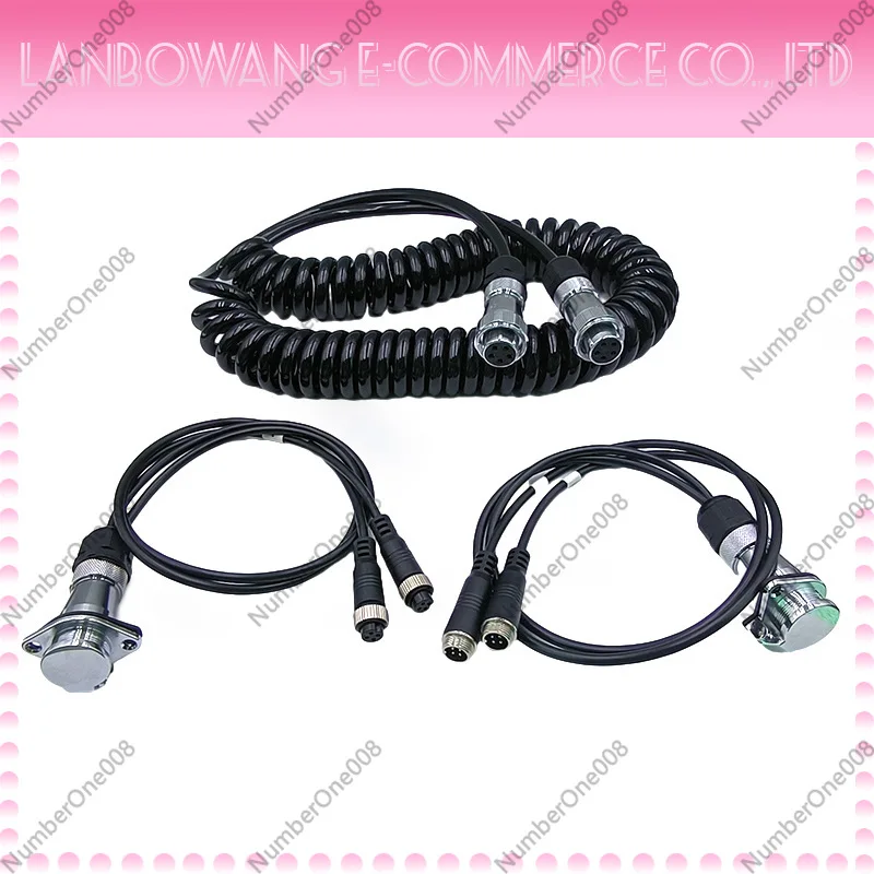 Waterproof CCTV RV Trailer 5P Video Cable Signal Enhanced Extension Cord Anti-Interference