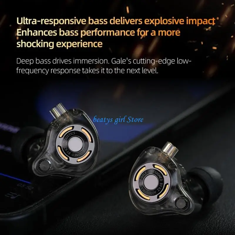 C7AB Immersive Gaming Earphones Extended Frequency Ranges 10-20000Hz Swappable Cable System Comfort Fit Wire Headphones
