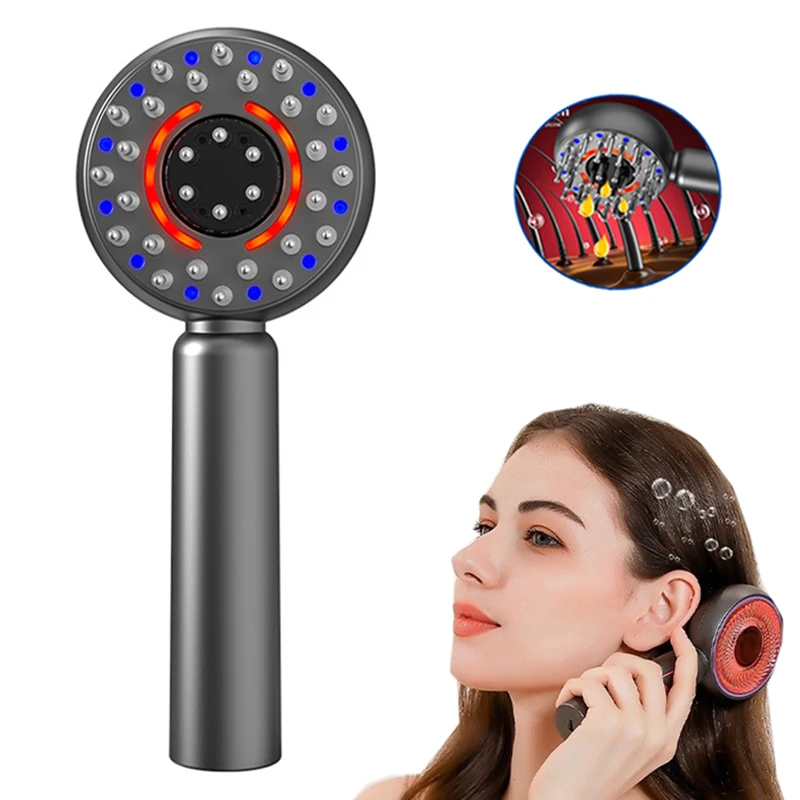 

Electric Vibrate Massage Comb Portable Red Light Laser Comb for Hair Follicle On The Head Anti Hair Loss Essence Oil Applicator