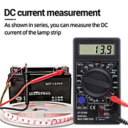 DT-830B LCD 디지털 멀티미터, 미니 핸드헬드 멀티미터, 전압계 전류계, AC/DC 750 1000V 옴 테스터, 프로브 포함 계량기