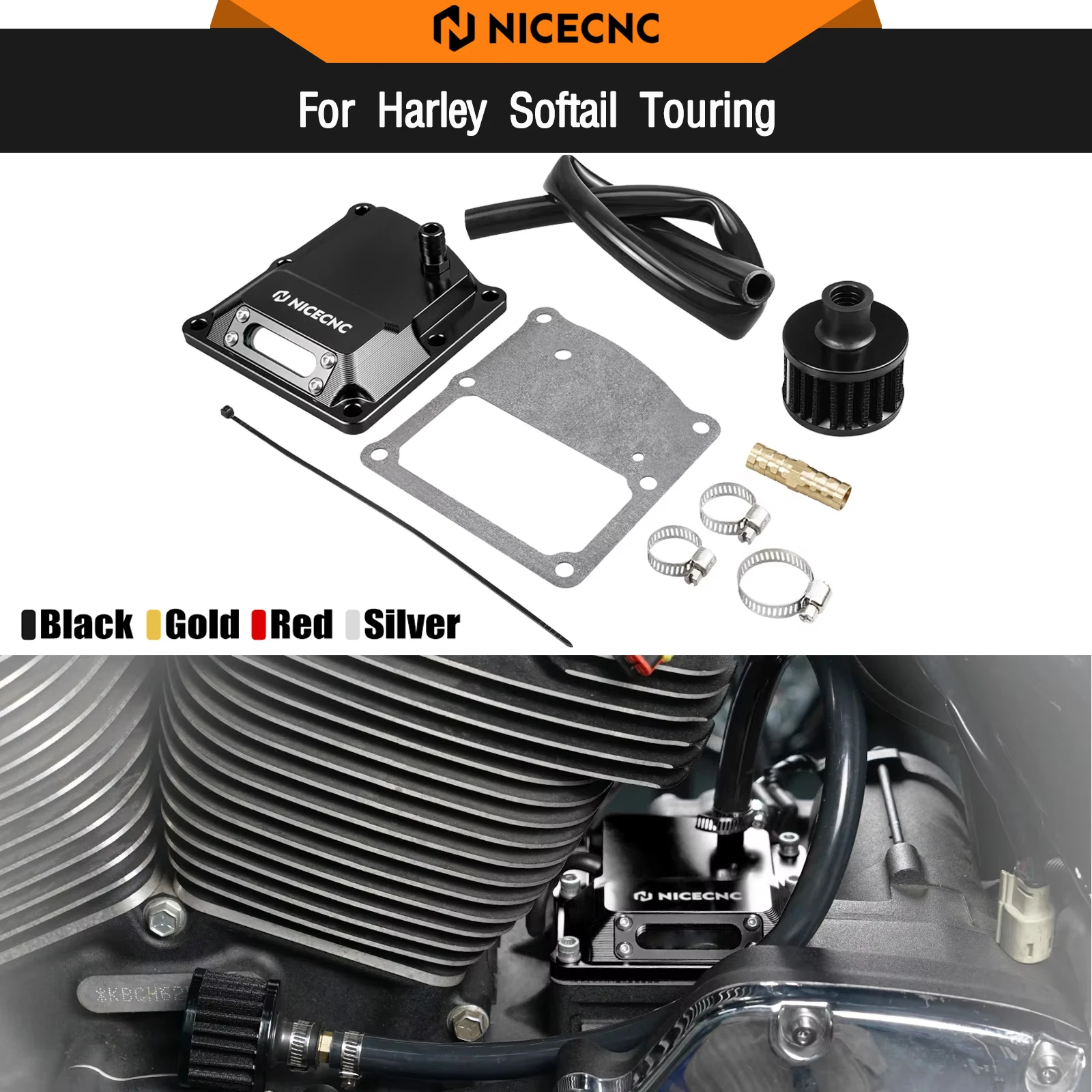 

For Harley Street Glide FLHX 2017-2024 Vented Transmission Top Cover Road Glide FLTRX Street Bob FXBBS 114 Fat Boy FLFB 107